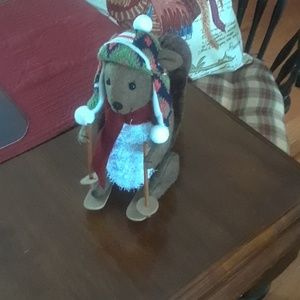 Plush Squirrel on Skis